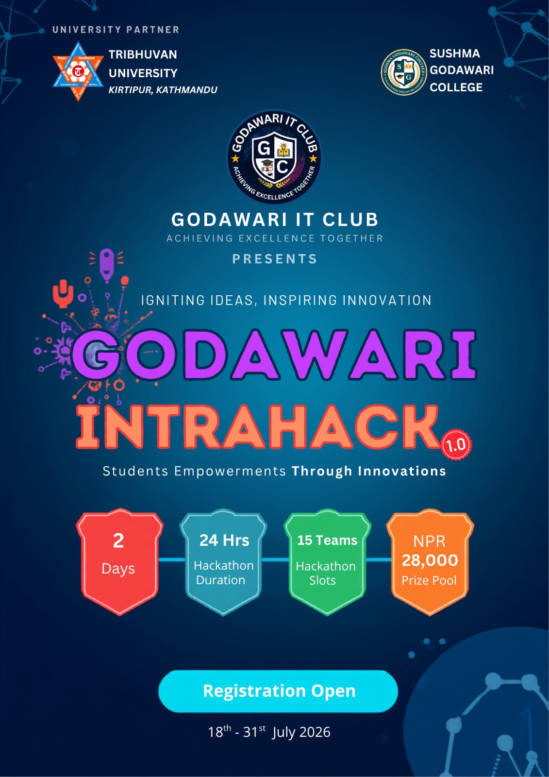 Registrations for GODAWARI INTRAHACK 1.0
